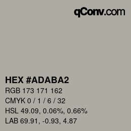 カラーコード: HEX #ADABA2 | qconv.com