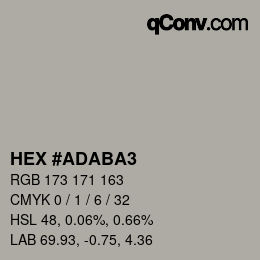 Color code: HEX #ADABA3 | qconv.com