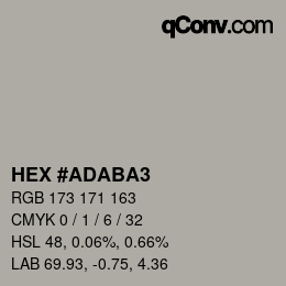 カラーコード: HEX #ADABA3 | qconv.com