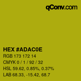 Color code: HEX #ADAC0E | qconv.com