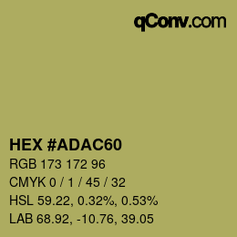 Color code: HEX #ADAC60 | qconv.com