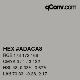 Farbcode: HEX #ADACA8 | qconv.com