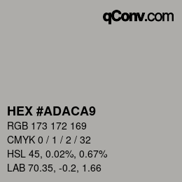 Color code: HEX #ADACA9 | qconv.com