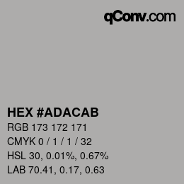 Color code: HEX #ADACAB | qconv.com