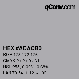 Color code: HEX #ADACB0 | qconv.com