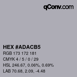 Color code: HEX #ADACB5 | qconv.com