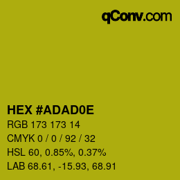Color code: HEX #ADAD0E | qconv.com
