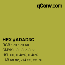 Color code: HEX #ADAD3C | qconv.com