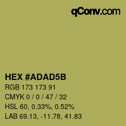 Color code: HEX #ADAD5B | qconv.com