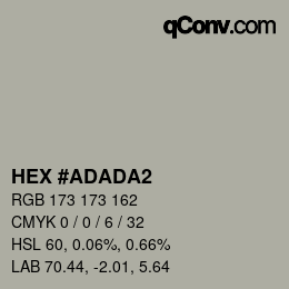 カラーコード: HEX #ADADA2 | qconv.com
