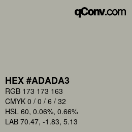 Color code: HEX #ADADA3 | qconv.com