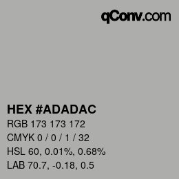 Color code: HEX #ADADAC | qconv.com