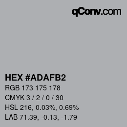 カラーコード: HEX #ADAFB2 | qconv.com