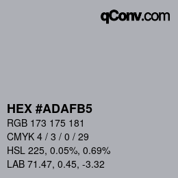 Color code: HEX #ADAFB5 | qconv.com