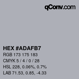 Color code: HEX #ADAFB7 | qconv.com