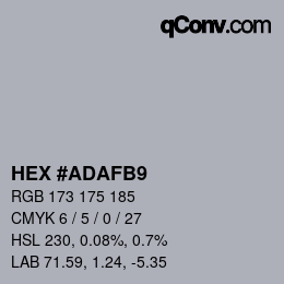 カラーコード: HEX #ADAFB9 | qconv.com