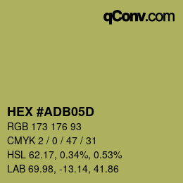 カラーコード: HEX #ADB05D | qconv.com