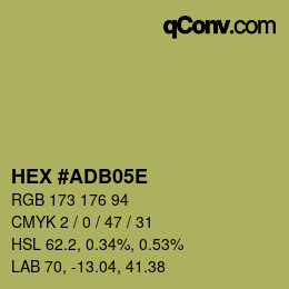 颜色代码: HEX #ADB05E | qconv.com