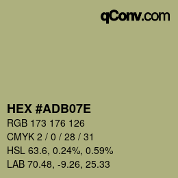 颜色代码: HEX #ADB07E | qconv.com