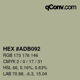 Código de color: HEX #ADB092 | qconv.com