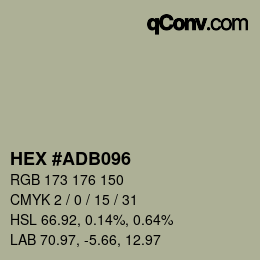 Color code: HEX #ADB096 | qconv.com