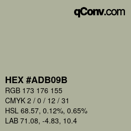 Color code: HEX #ADB09B | qconv.com