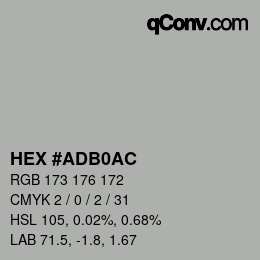 Color code: HEX #ADB0AC | qconv.com