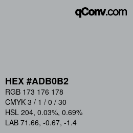 Color code: HEX #ADB0B2 | qconv.com