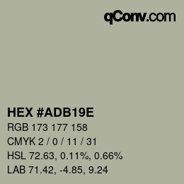 Color code: HEX #ADB19E | qconv.com