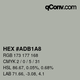 Color code: HEX #ADB1A8 | qconv.com