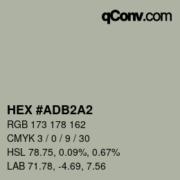 颜色代码: HEX #ADB2A2 | qconv.com