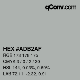 Color code: HEX #ADB2AF | qconv.com