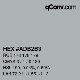 カラーコード: HEX #ADB2B3 | qconv.com