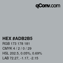 Color code: HEX #ADB2B5 | qconv.com