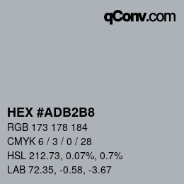 Color code: HEX #ADB2B8 | qconv.com