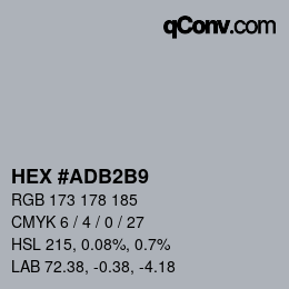 颜色代码: HEX #ADB2B9 | qconv.com