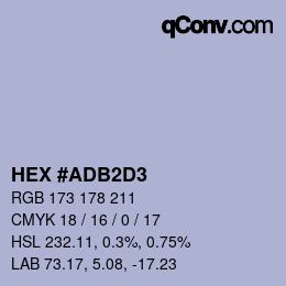颜色代码: HEX #ADB2D3 | qconv.com