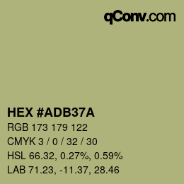Código de color: HEX #ADB37A | qconv.com