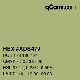 Farbcode: HEX #ADB479 | qconv.com
