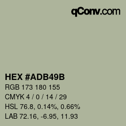 Color code: HEX #ADB49B | qconv.com