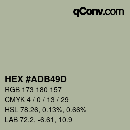 Código de color: HEX #ADB49D | qconv.com