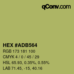 颜色代码: HEX #ADB564 | qconv.com