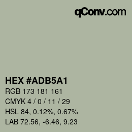 カラーコード: HEX #ADB5A1 | qconv.com