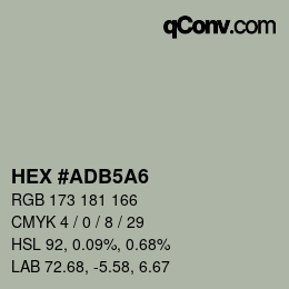 カラーコード: HEX #ADB5A6 | qconv.com