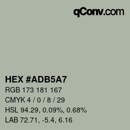 カラーコード: HEX #ADB5A7 | qconv.com