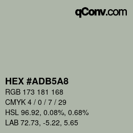 カラーコード: HEX #ADB5A8 | qconv.com