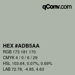 Color code: HEX #ADB5AA | qconv.com