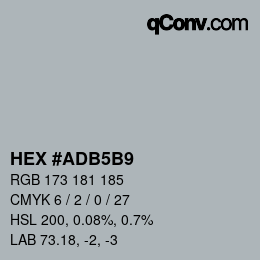 颜色代码: HEX #ADB5B9 | qconv.com
