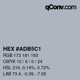 カラーコード: HEX #ADB5C1 | qconv.com
