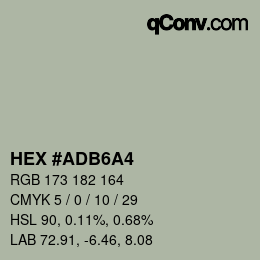 Color code: HEX #ADB6A4 | qconv.com